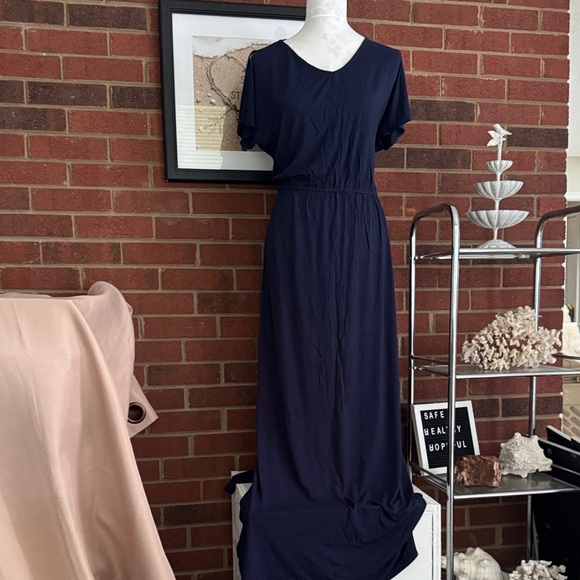 Chico's Dresses & Skirts - Chico's Deep Blue Tee Shirt Maxi Dress